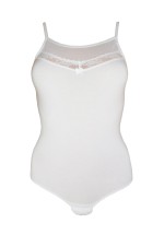 Strappy Soft Leotard Bodysuit White